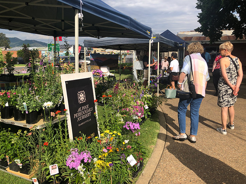 The weekend market in Myrtleford