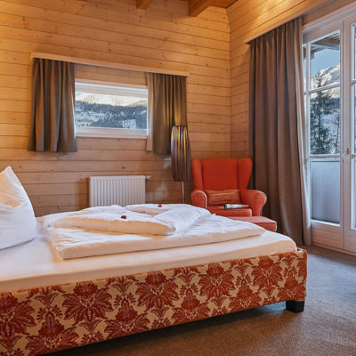 A room in a family run hotel in the Dolomites