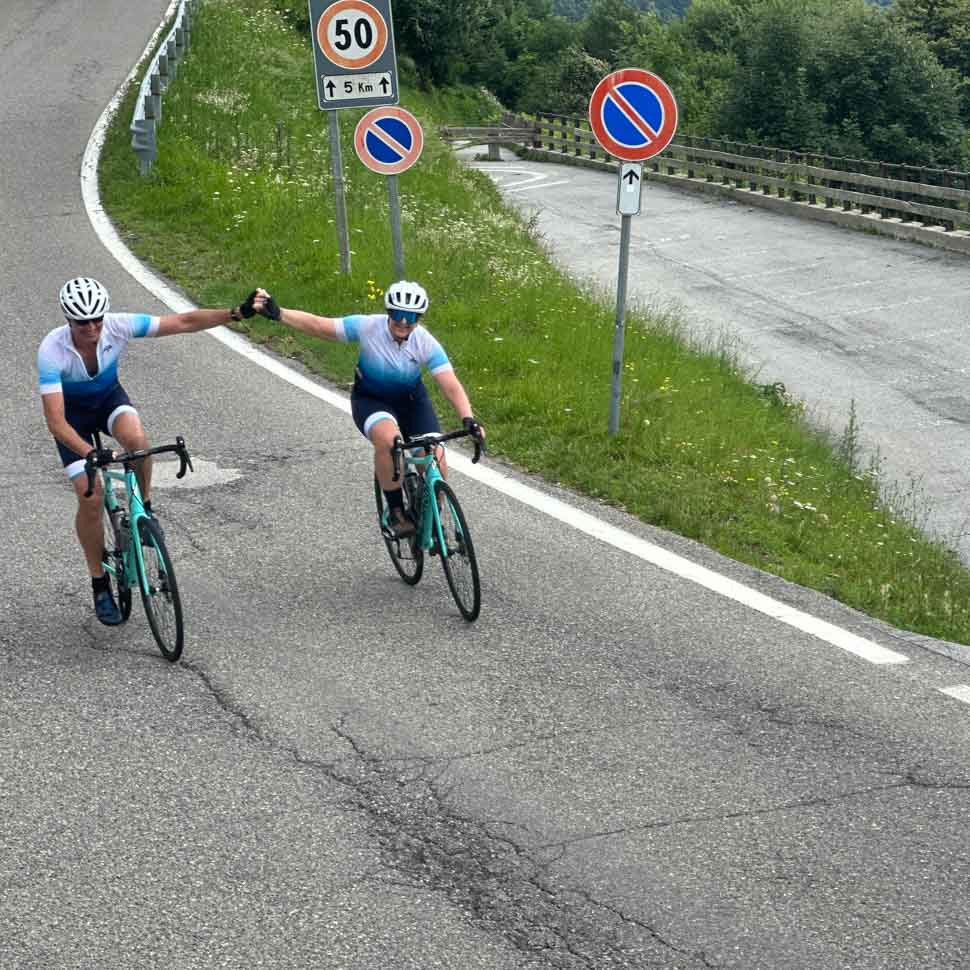 Cyclists on an Italian bicycle holiday
