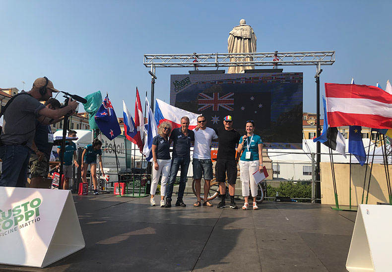 The country presentation at La Fausto Coppi Gran fondo