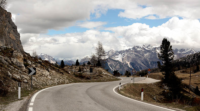 A mountain road in the Dolomites