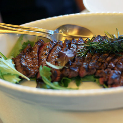 A dish of grilled beef