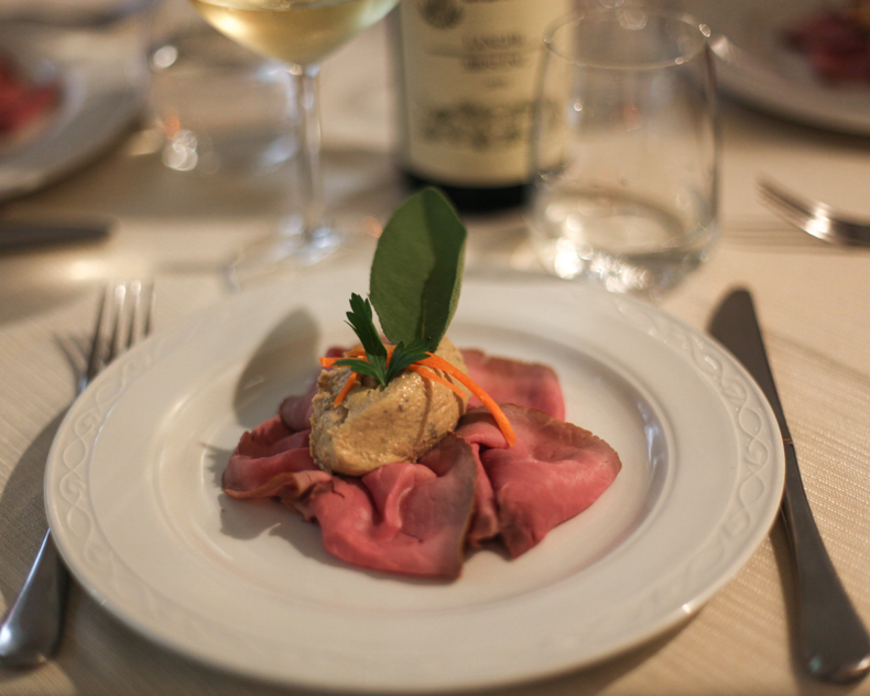 A plate of Vitello Tonnato