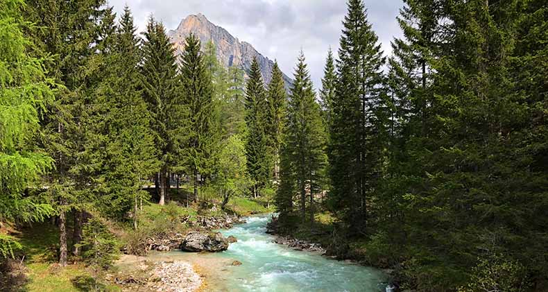 A mountain stream in the Dolomites