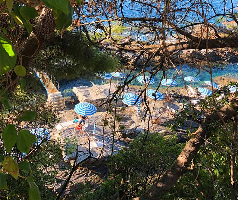 A beach club on the Ligurian coast