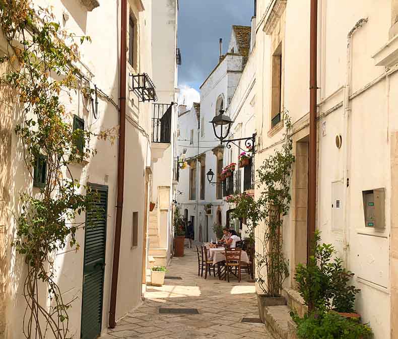 a white washed Italian town in Puglia