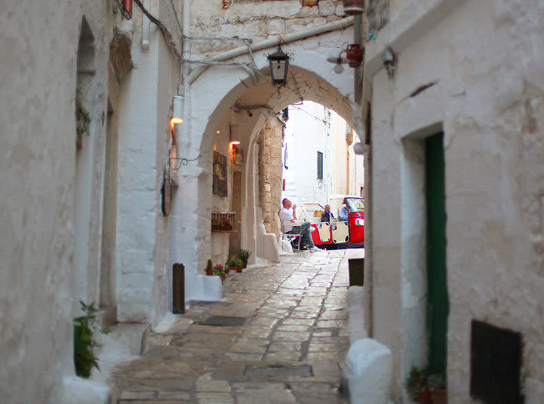 A white ashed laneways in Puglia