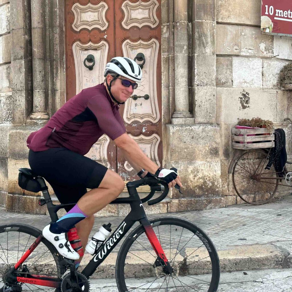 cyclist riding in Puglia