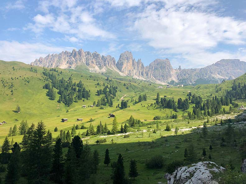 A landscape of the dolomite mountains