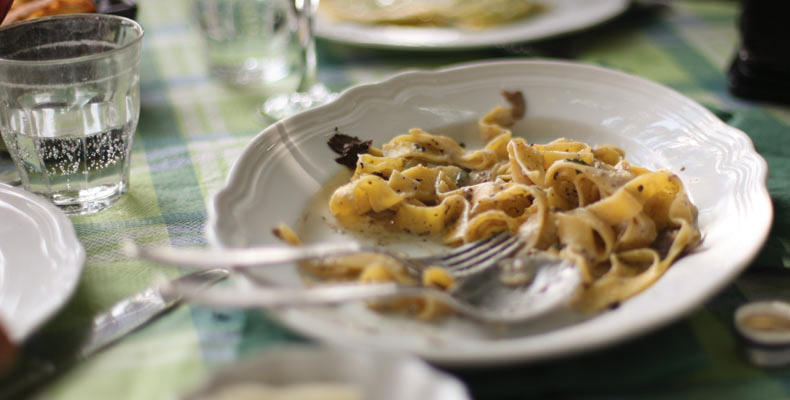 a plate of pasta