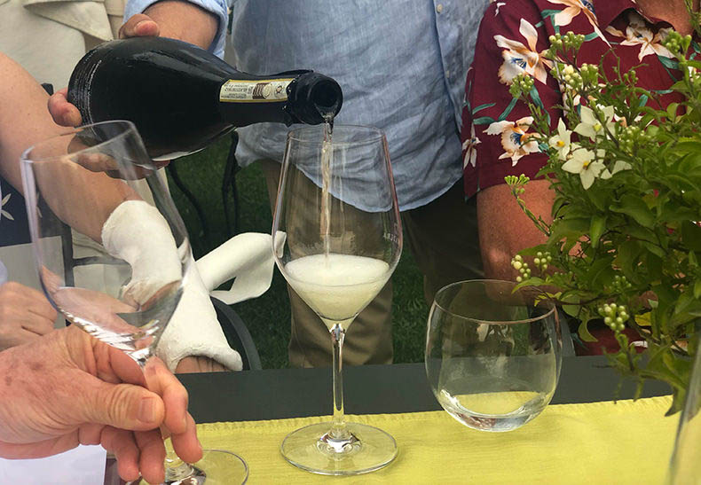 Prosecco being poured into a glass in Veneto