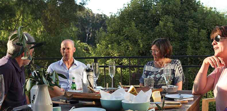 a group of people having aperitivo