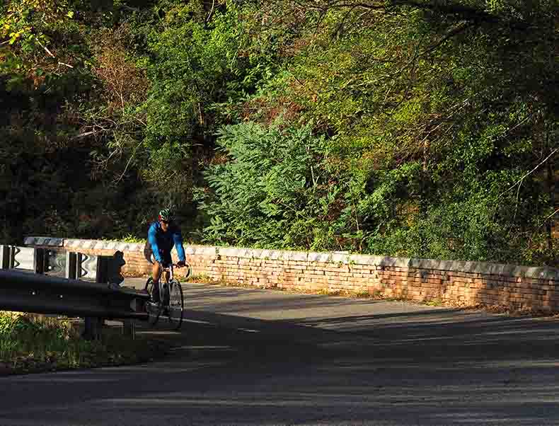 A man cycling in Chianti