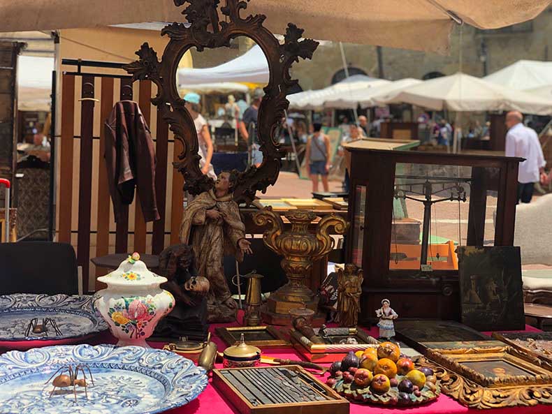 antiques at the market in Arezzo Italy