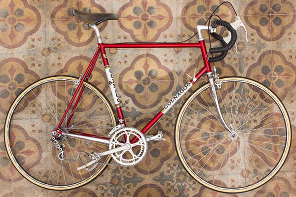 A red steel vintage Colnago Saronni