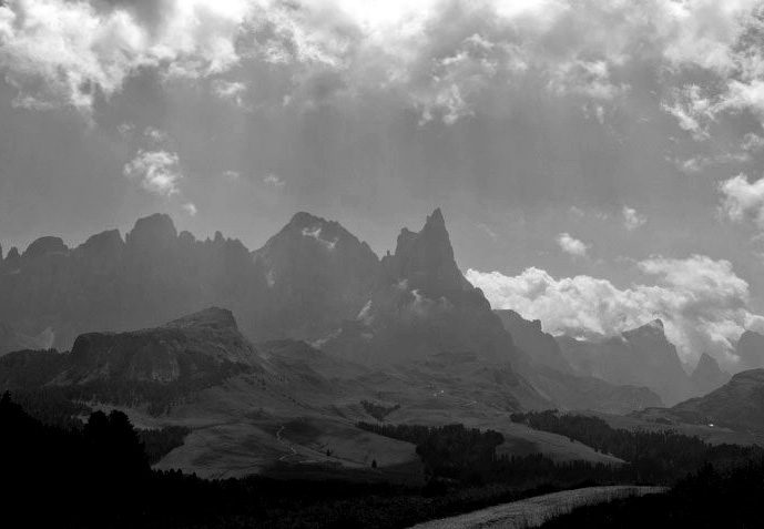 A ragged mountain range in Italy