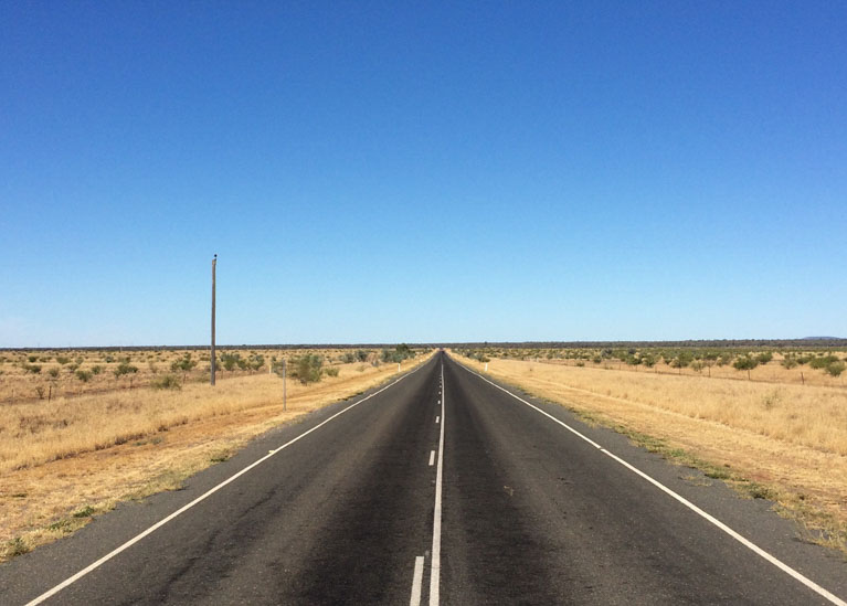An open road in outback Queensland