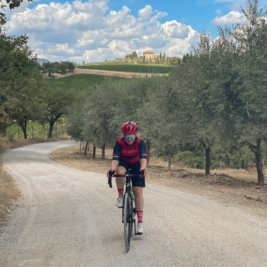 A rider on the Tuscan strade Bianche