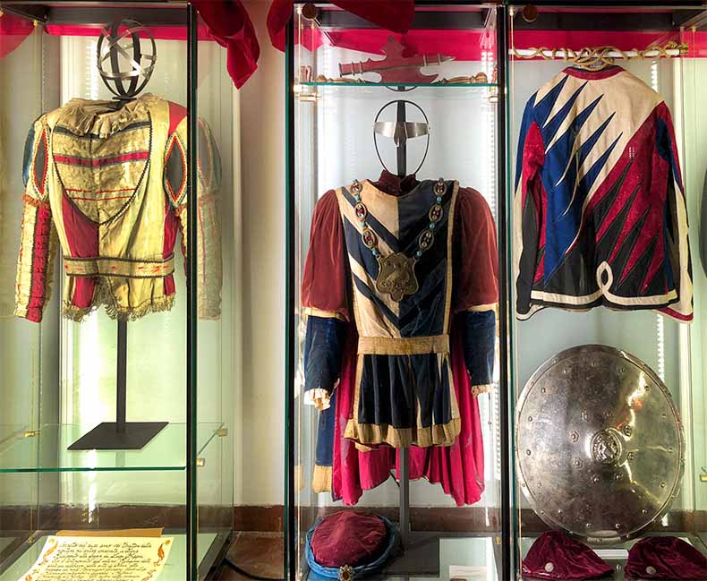 the historic displays inside a contrada in Siena