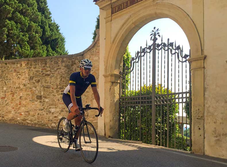 A man cycling in Asolo