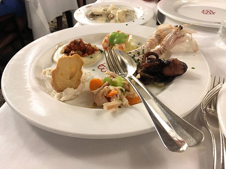 A plate of mixed seafood in the Venetian style