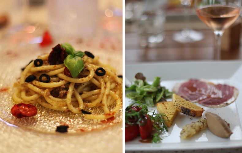 a plate of pasta in Tuscany