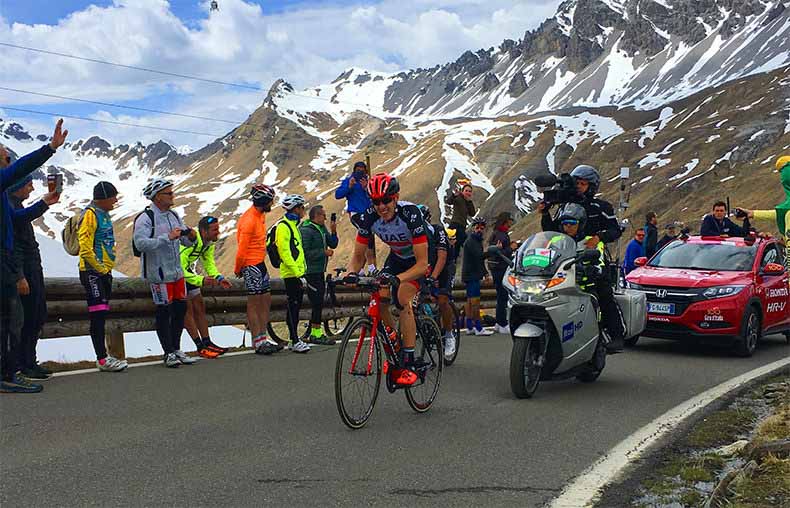 The giro cycling race on Stelvio