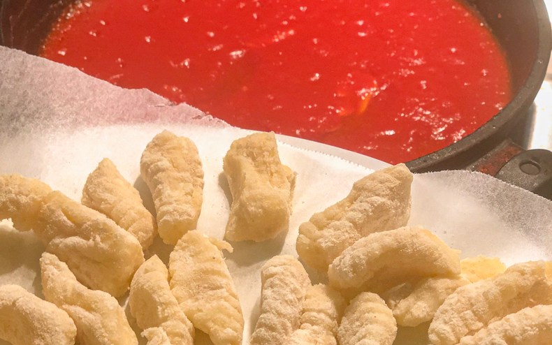 gnocchi and a tomato sauce