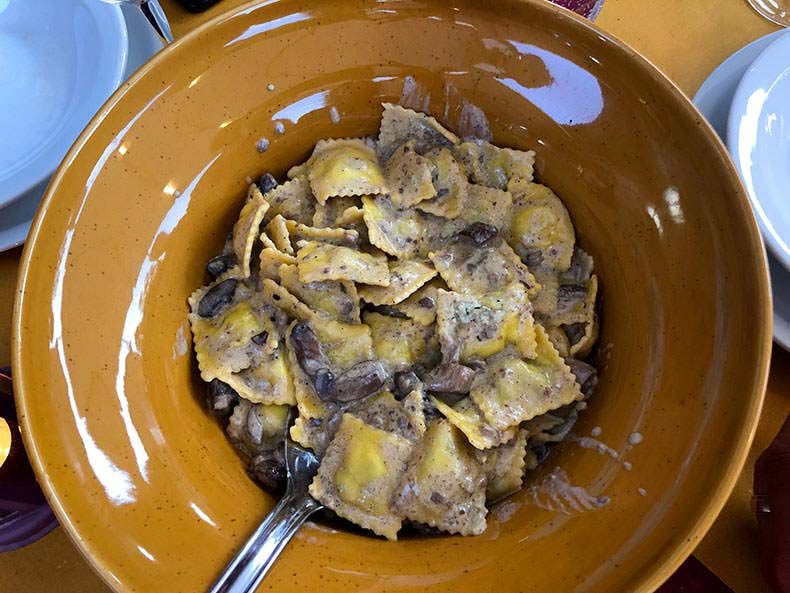 A bowl of pasta in Tuscany