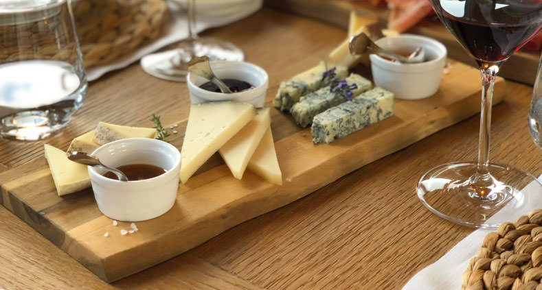 A board with cheeses from Tuscany