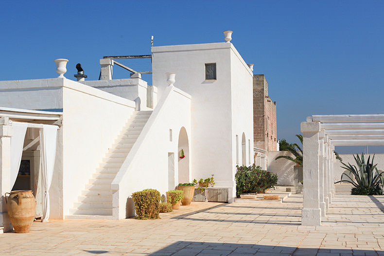 A white washed masseria in Puglia