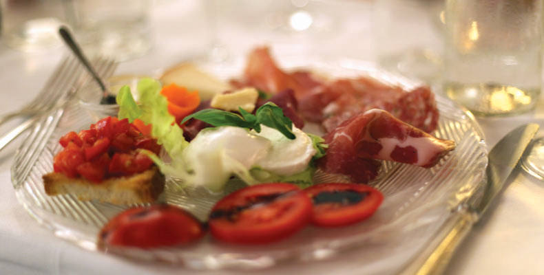 a mixed antipasti plate