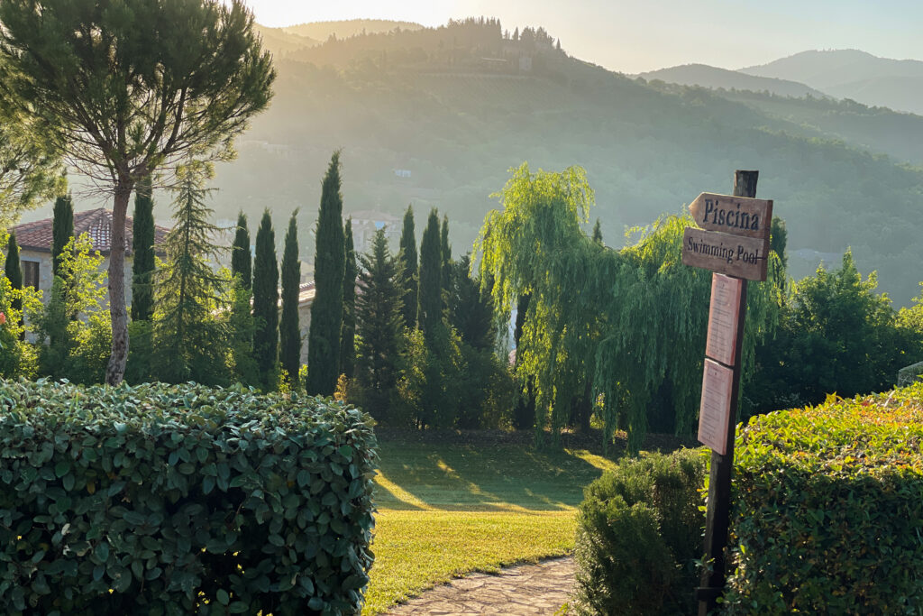 The garden of a villa in Tuscany