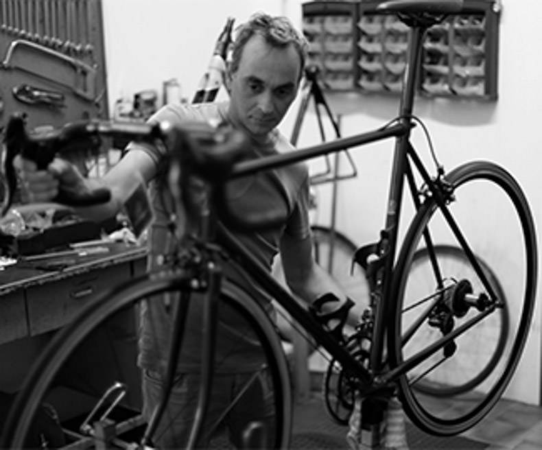 Renzo Formigli testing a bike