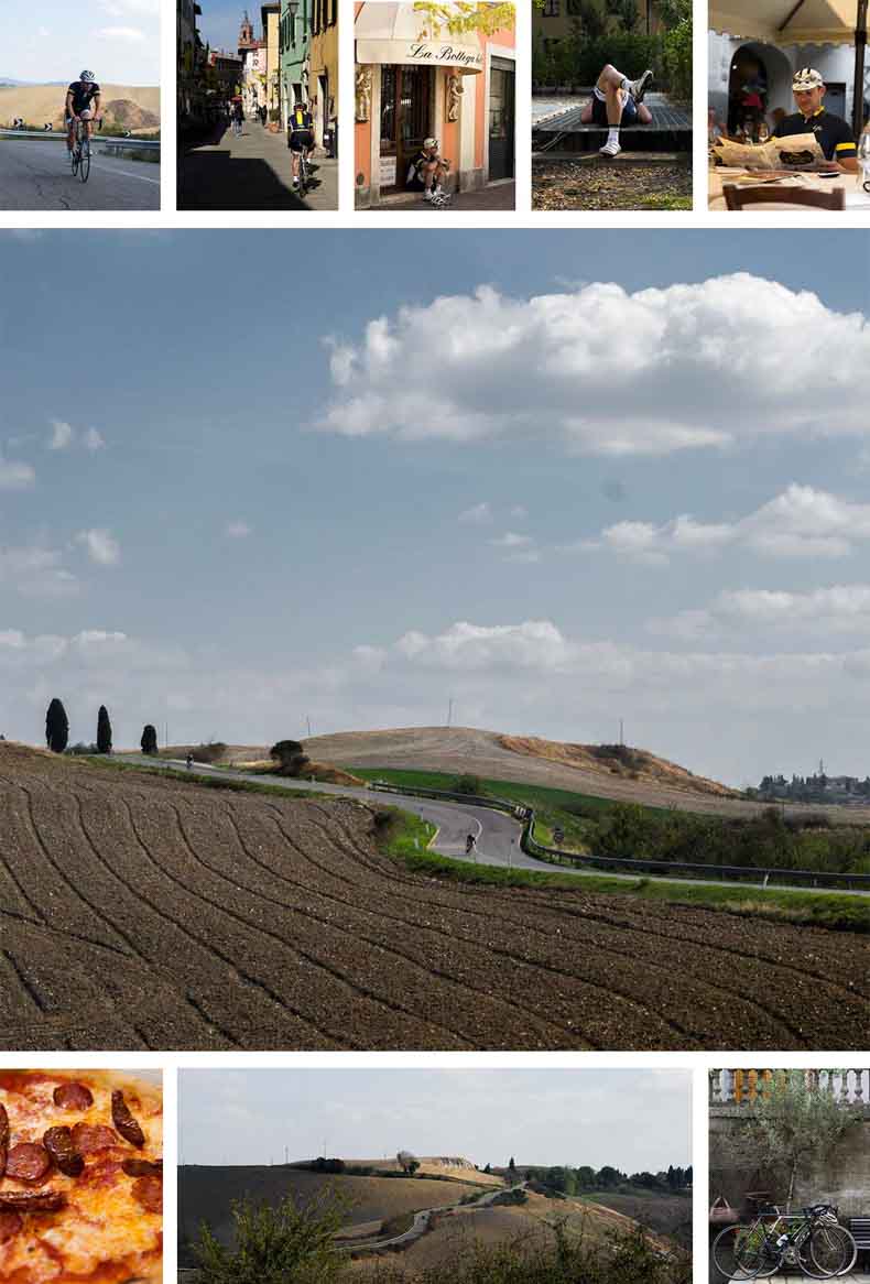 A collage of the landscape in Tuscany