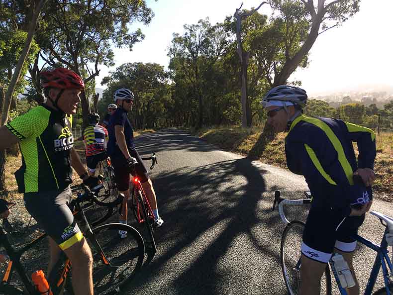 A group of cyclist riding in Victoria