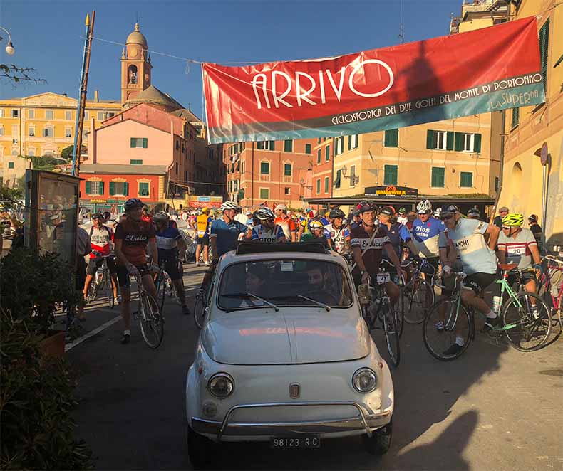 The start line of a vintage bicycle ride