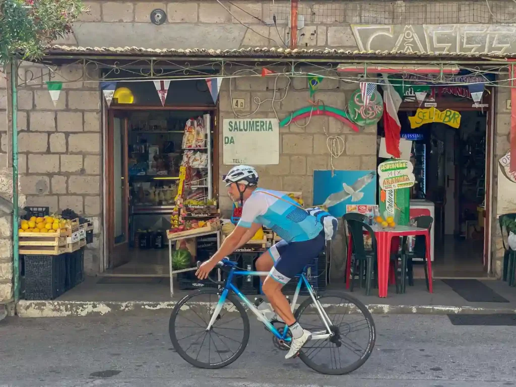 a rider on a Custom made stelbel bicycle