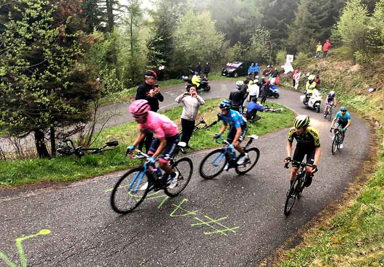 The Giro racing up Mortirolo