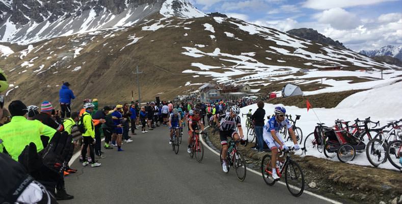 The Giro d'Italia race on Stelvio