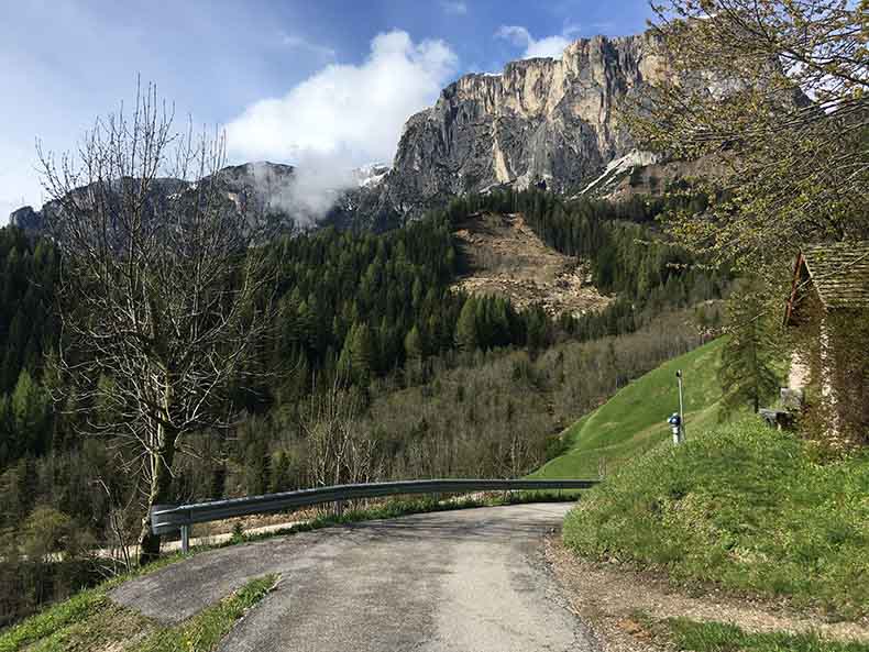 A steep road in the Dolomites
