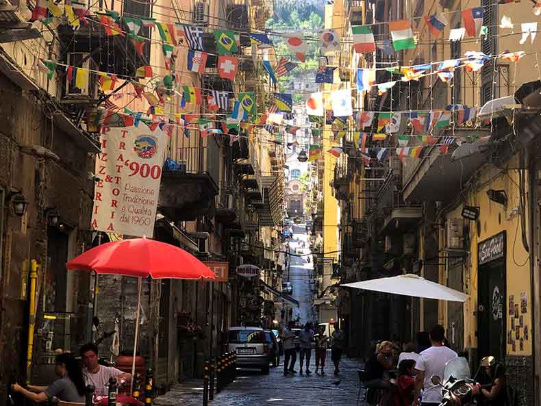 A streetscape in Naples