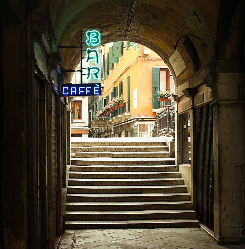 A streetscape in venice