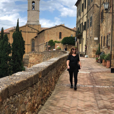 Walking through an old stone tuscan village