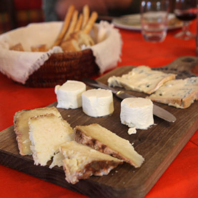 A cheese tasting plate in Piemonte