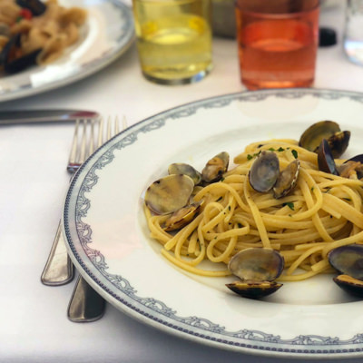 Pasta with vongole in Puglia