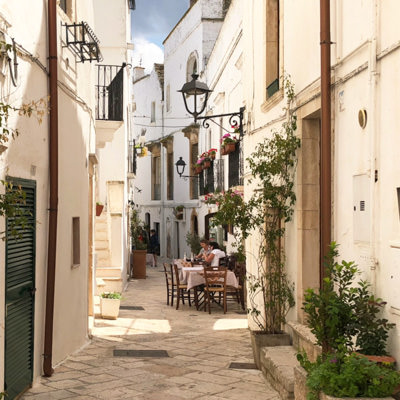 The white washed lanes of Locorotondo