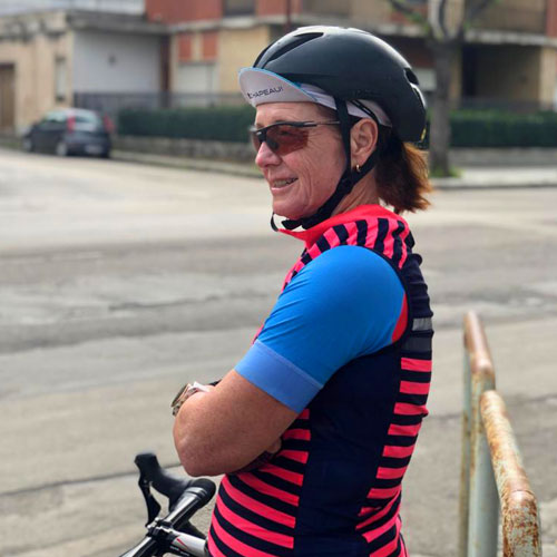 A woman and her bicycle in Puglia