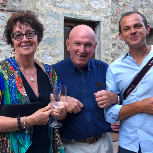 Three people enjoying a glass of prosecco