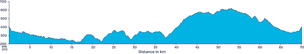 A ride profile of a ride to Castellina in Chianti